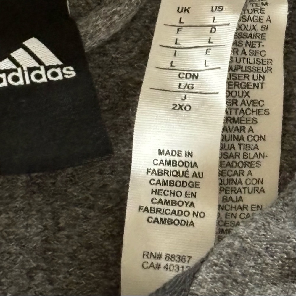 Adidas Men's heather Gray Lightweight Jacket/ sweater - Picture 3 of 4